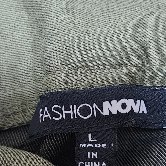 Fashion nova high waisted colorblock cargo pants color olive size Large - Picture 6 of 7